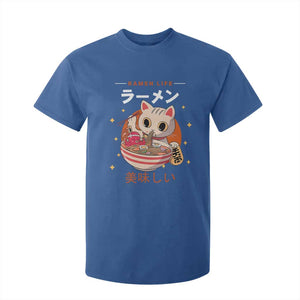 Funny Japanese Kawaii Cat Neko Ramen T Shirt For Kid TS11 Royal Blue Print Your Wear