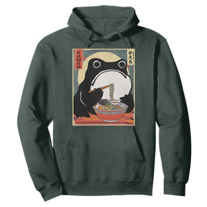 Funny Frog Ramen Japanese Kawaii Anime Hoodie TS11 Dark Forest Green Print Your Wear