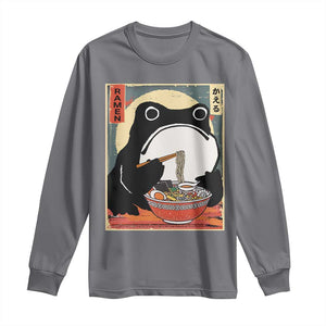 Funny Frog Ramen Japanese Kawaii Anime Long Sleeve Shirt TS11 Charcoal Print Your Wear