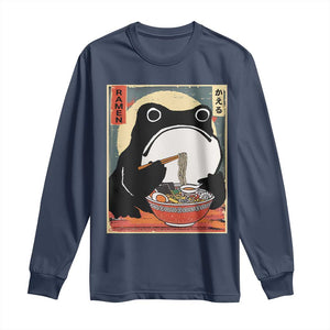 Funny Frog Ramen Japanese Kawaii Anime Long Sleeve Shirt TS11 Navy Print Your Wear