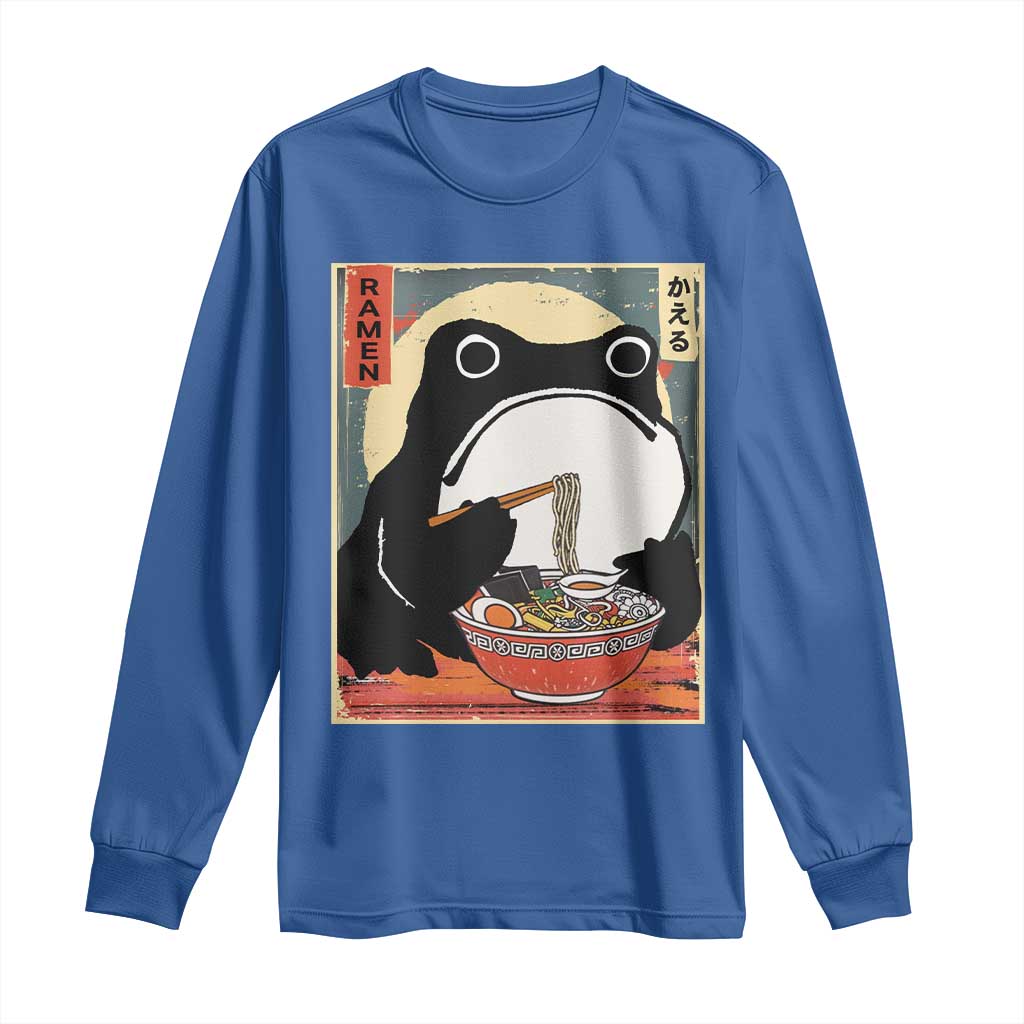 Funny Frog Ramen Japanese Kawaii Anime Long Sleeve Shirt TS11 Royal Blue Print Your Wear