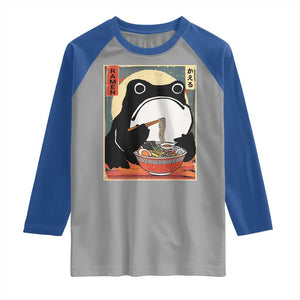 Funny Frog Ramen Japanese Kawaii Anime Raglan Shirt TS11 Sport Gray Royal Print Your Wear