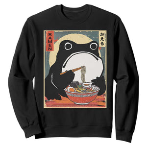 Funny Frog Ramen Japanese Kawaii Anime Sweatshirt TS11 Black Print Your Wear