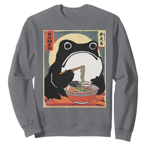 Funny Frog Ramen Japanese Kawaii Anime Sweatshirt TS11 Charcoal Print Your Wear