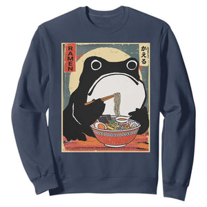 Funny Frog Ramen Japanese Kawaii Anime Sweatshirt TS11 Navy Print Your Wear