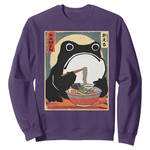 Funny Frog Ramen Japanese Kawaii Anime Sweatshirt TS11 Purple Print Your Wear