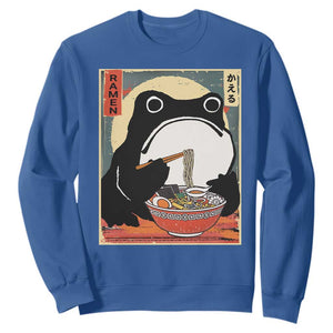 Funny Frog Ramen Japanese Kawaii Anime Sweatshirt TS11 Royal Blue Print Your Wear