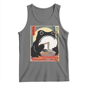 Funny Frog Ramen Japanese Kawaii Anime Tank Top TS11 Black Heather Print Your Wear