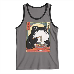 Funny Frog Ramen Japanese Kawaii Anime Tank Top TS11 Deep Heather Black Print Your Wear