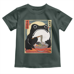 Funny Frog Ramen Japanese Kawaii Anime Toddler T Shirt TS11 Dark Forest Green Print Your Wear