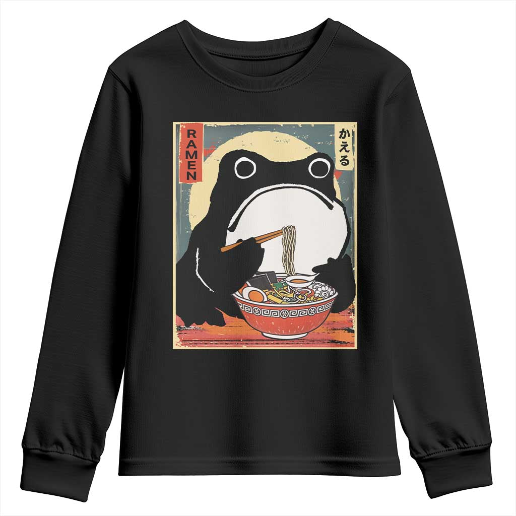 Funny Frog Ramen Japanese Kawaii Anime Youth Sweatshirt TS11 Black Print Your Wear