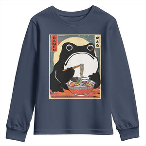 Funny Frog Ramen Japanese Kawaii Anime Youth Sweatshirt TS11 Navy Print Your Wear