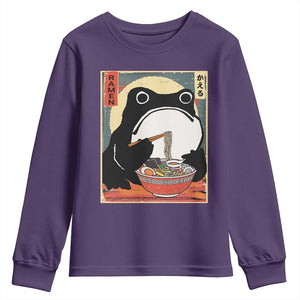 Funny Frog Ramen Japanese Kawaii Anime Youth Sweatshirt TS11 Purple Print Your Wear