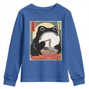 Funny Frog Ramen Japanese Kawaii Anime Youth Sweatshirt TS11 Royal Blue Print Your Wear