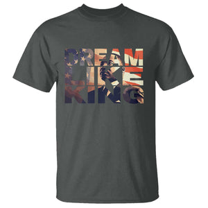 Dream Like King Dr. Martin Luther King T Shirt MLK Day Vintage American Flag TS11 Dark Heather Print Your Wear