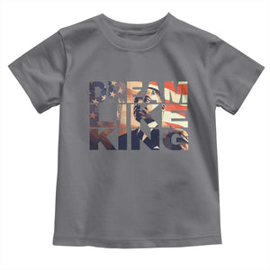 Dream Like King Dr. Martin Luther King Toddler T Shirt MLK Day Vintage American Flag TS11 Charcoal Print Your Wear