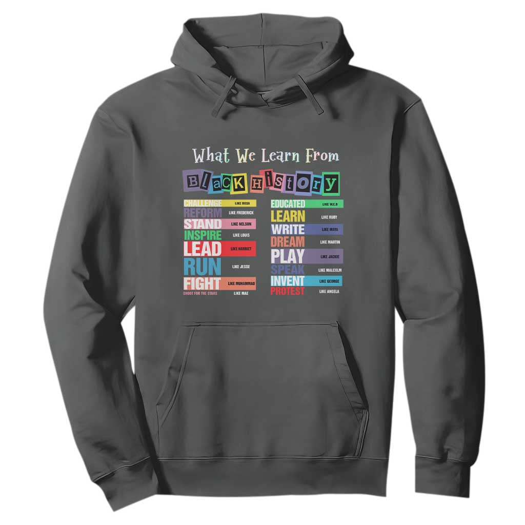 What We Learn From Black History Hoodie African American Pride TS11 Dark Heather Print Your Wear