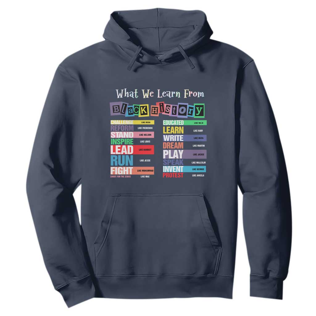 What We Learn From Black History Hoodie African American Pride TS11 Navy Print Your Wear