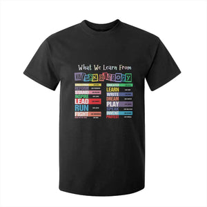 What We Learn From Black History T Shirt For Kid African American Pride TS11 Black Print Your Wear