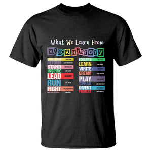 What We Learn From Black History T Shirt African American Pride TS11 Black Print Your Wear