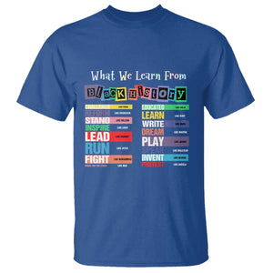 What We Learn From Black History T Shirt African American Pride TS11 Royal Blue Print Your Wear