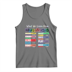 What We Learn From Black History Tank Top African American Pride TS11 Black Heather Print Your Wear