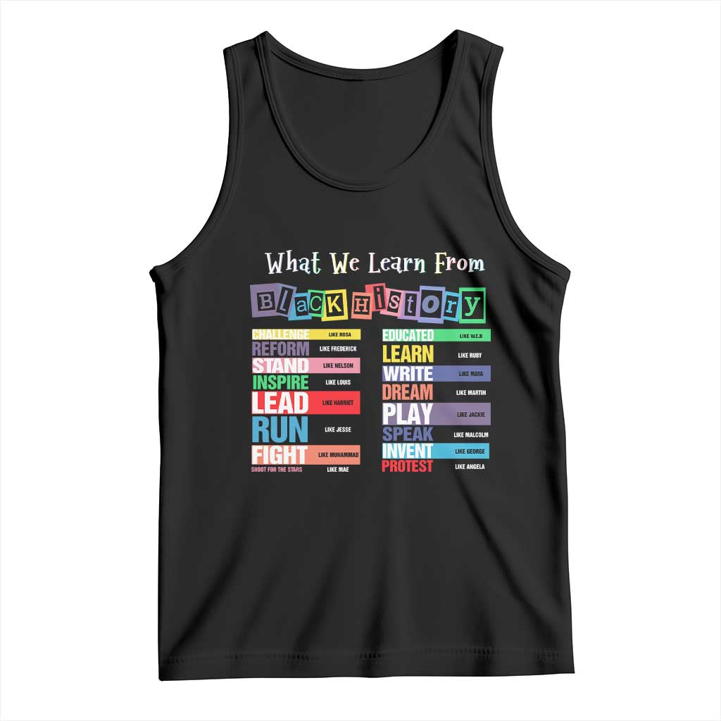 What We Learn From Black History Tank Top African American Pride TS11 Black Print Your Wear