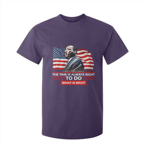 MLK Day The Time Is Always Right To Do What Is Right T Shirt For Kid Martin Luther King American Flag Black History Month TS11 Purple Print Your Wear