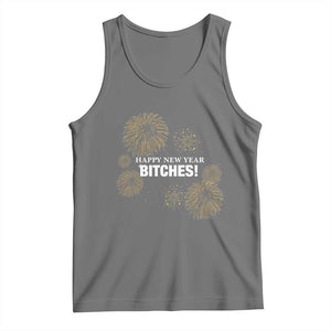 Funny Happy New Year Bitches Tank Top NYE Party Fireworks TS11 Black Heather Print Your Wear