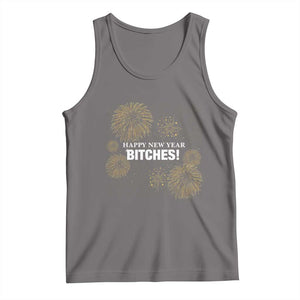 Funny Happy New Year Bitches Tank Top NYE Party Fireworks TS11 Deep Heather Print Your Wear