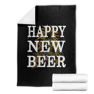 Funny Happy New Beer New Year Throw Blanket NYE Party Beer Lover Firework TS11 Black Print Your Wear