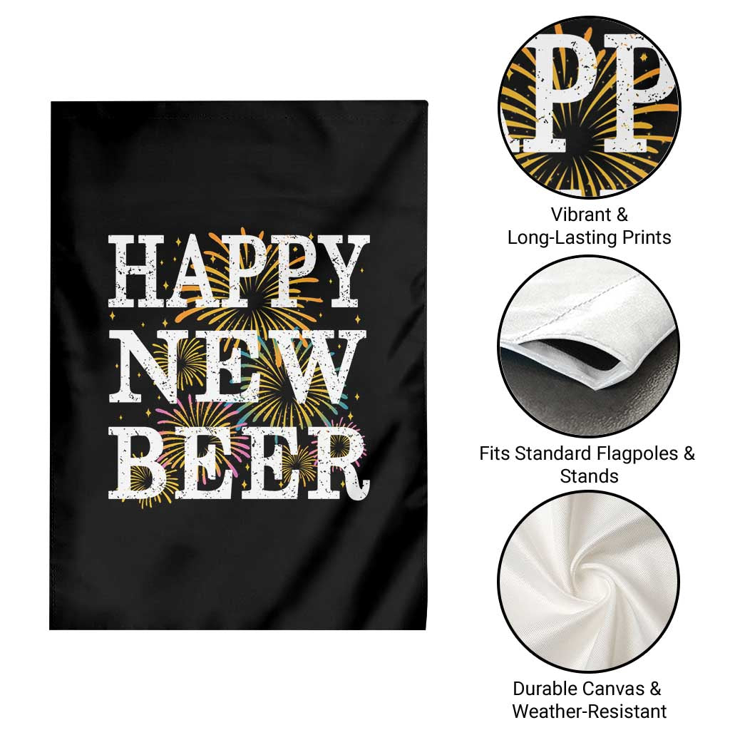 Funny Happy New Beer New Year Garden Flag NYE Party Beer Lover Firework TS11 Print Your Wear