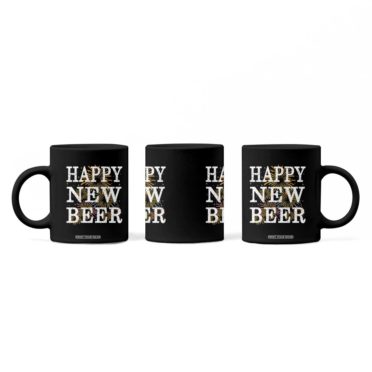 Funny Happy New Beer New Year Coffee Mug NYE Party Beer Lover Firework TS11 Print Your Wear