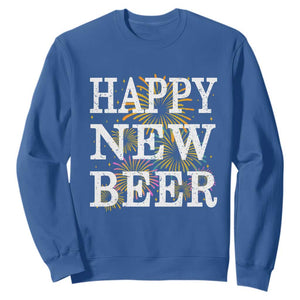 Funny Happy New Beer New Year Sweatshirt NYE Party Beer Lover Firework TS11 Royal Blue Print Your Wear