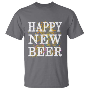 Funny Happy New Beer New Year T Shirt NYE Party Beer Lover Firework TS11 Charcoal Print Your Wear