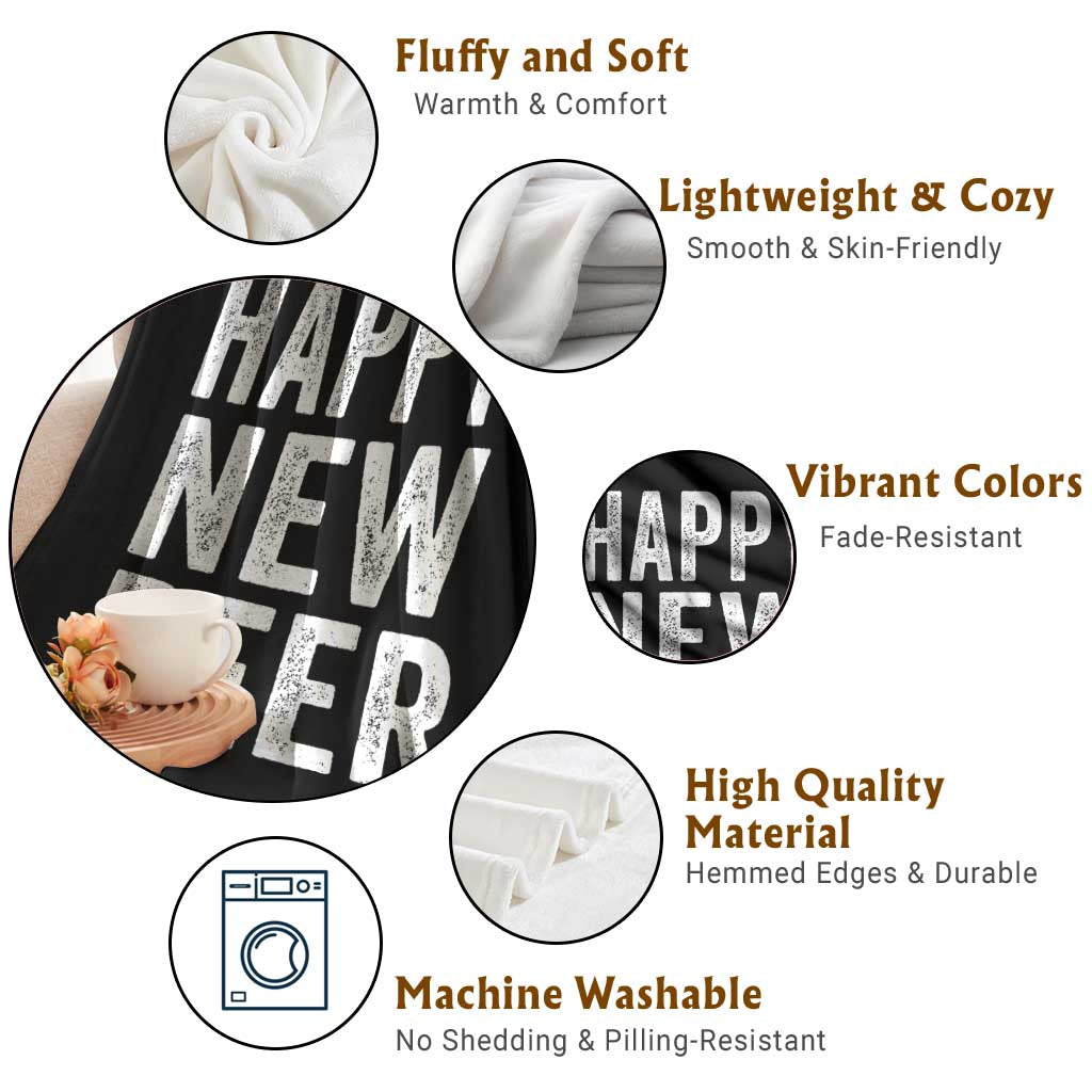 Funny Happy New Beers New Year Throw Blanket NYE Party Beer Lover TS11 Print Your Wear