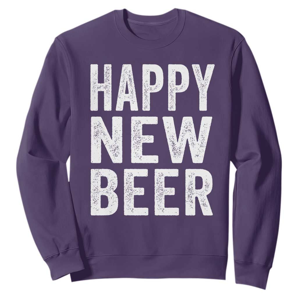 Funny Happy New Beers New Year Sweatshirt NYE Party Beer Lover TS11 Purple Print Your Wear