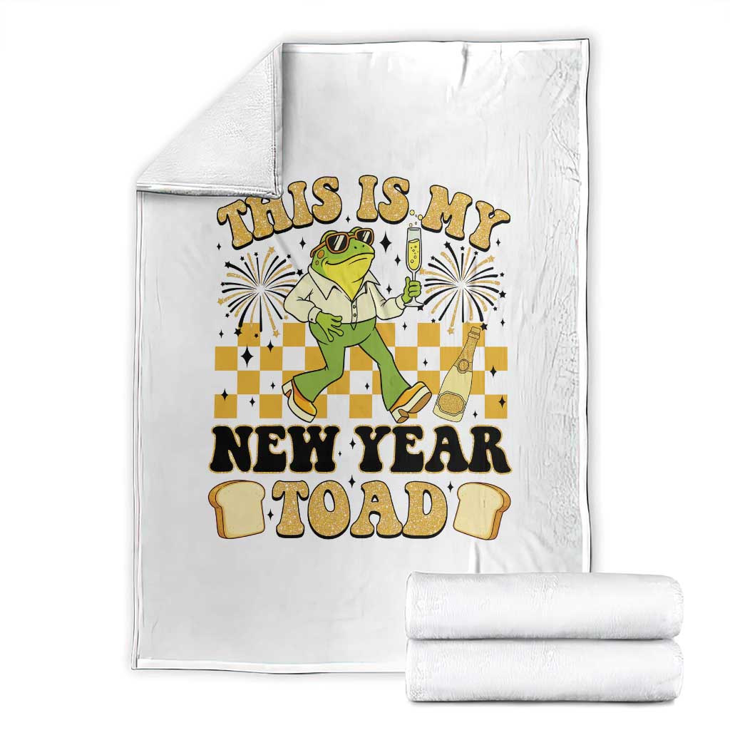 Funny New Years Eve Throw Blanket This Is My New Year Toad Frog Pun TS11 White Print Your Wear