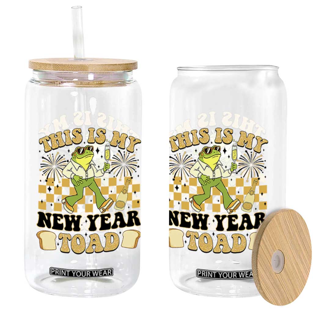 Funny New Years Eve Glass Can This Is My New Year Toad Frog Pun TS11 Print Your Wear