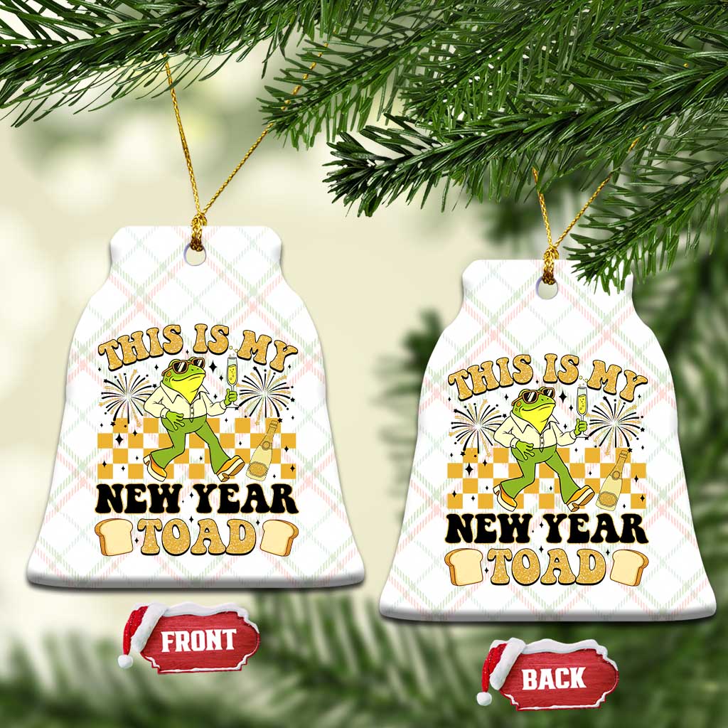 Funny New Years Eve Ceramic Ornament This Is My New Year Toad Frog Pun TS11 Print Your Wear
