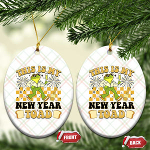 Funny New Years Eve Ceramic Ornament This Is My New Year Toad Frog Pun TS11 Print Your Wear