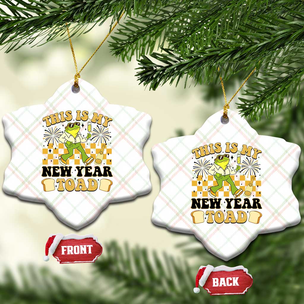 Funny New Years Eve Ceramic Ornament This Is My New Year Toad Frog Pun TS11 Print Your Wear