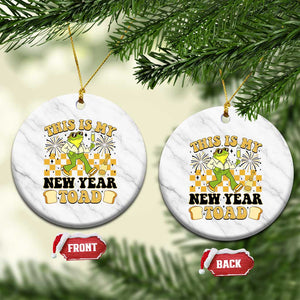 Funny New Years Eve Ceramic Ornament This Is My New Year Toad Frog Pun TS11 1pc White Marble Print Your Wear