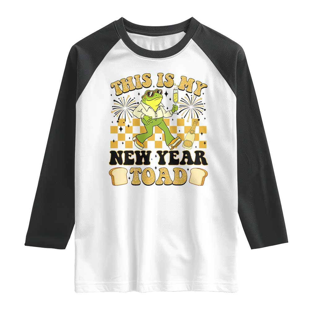 Funny New Years Eve Raglan Shirt This Is My New Year Toad Frog Pun TS11 White Black Print Your Wear