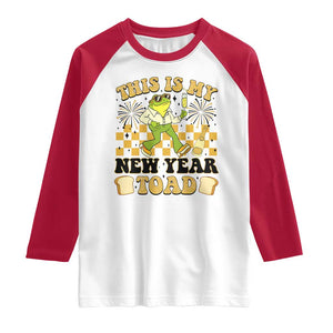 Funny New Years Eve Raglan Shirt This Is My New Year Toad Frog Pun TS11 White Red Print Your Wear