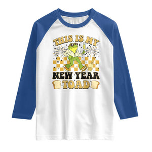 Funny New Years Eve Raglan Shirt This Is My New Year Toad Frog Pun TS11 White Royal Print Your Wear