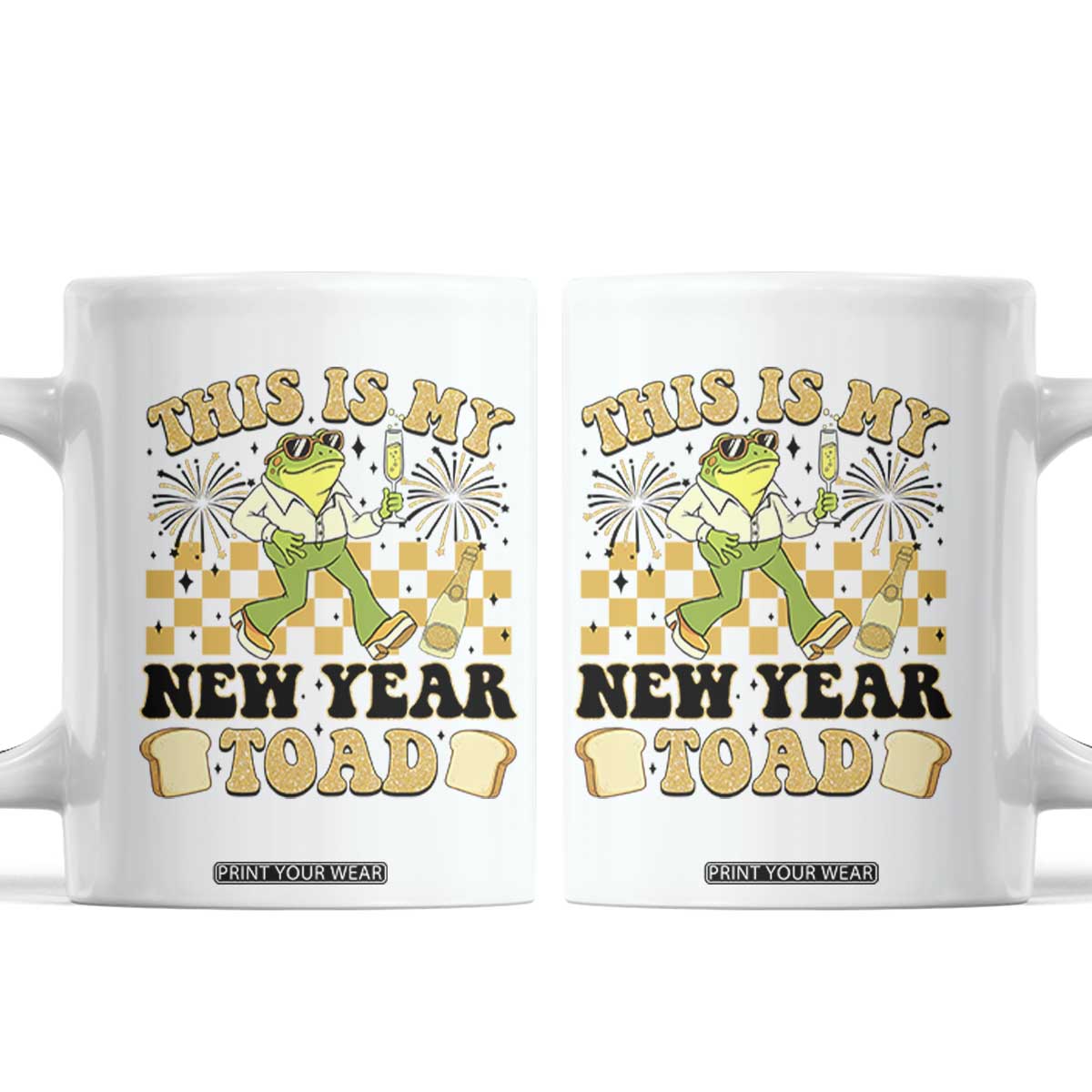 Funny New Years Eve Coffee Mug This Is My New Year Toad Frog Pun TS11 White Print Your Wear
