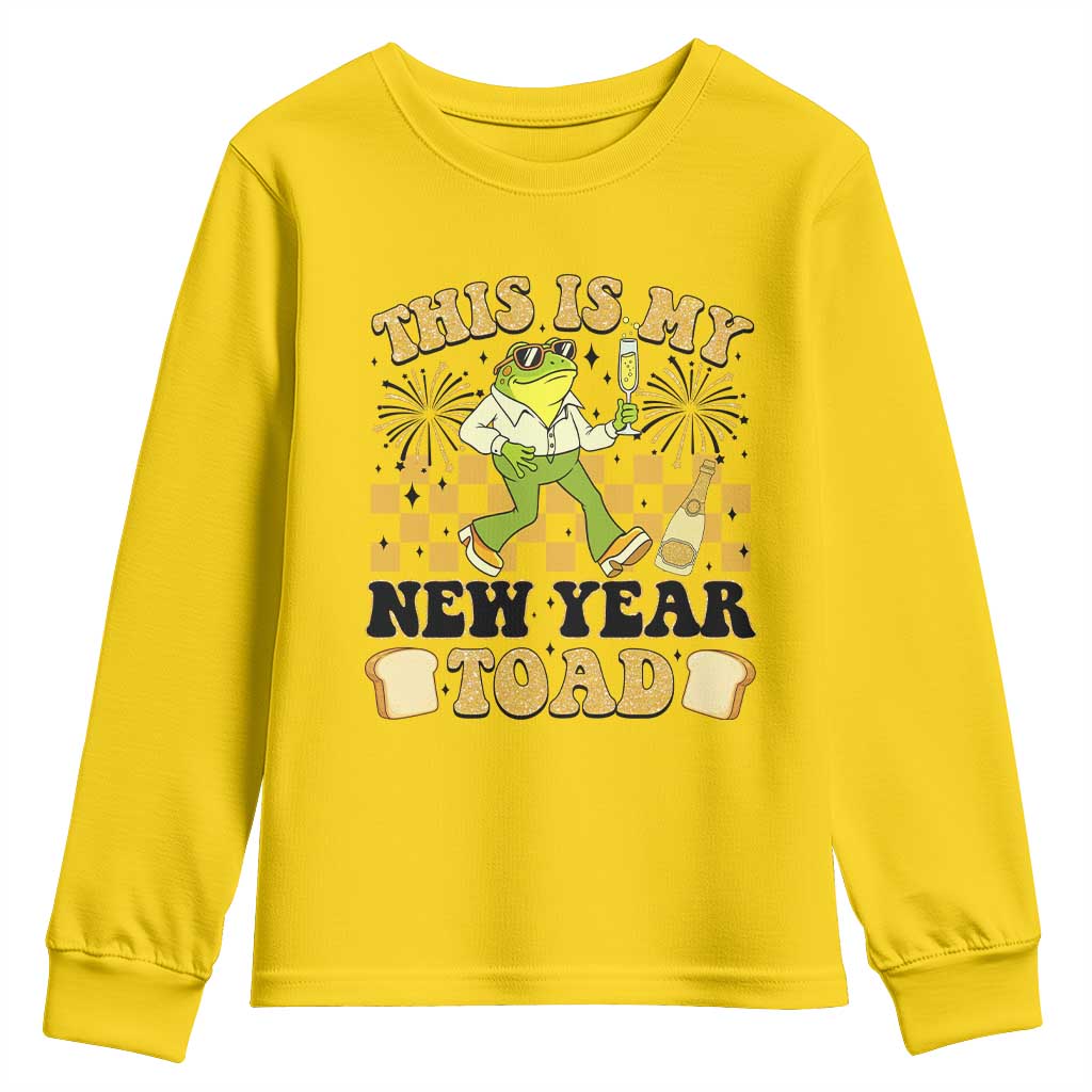 Funny New Years Eve Youth Sweatshirt This Is My New Year Toad Frog Pun TS11 Daisy Print Your Wear