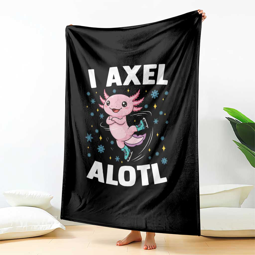 Funny Axolotl Ice Skating Throw Blanket I Axel Alotl Winter Sport TS11 Print Your Wear