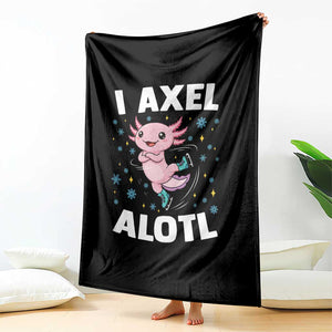 Funny Axolotl Ice Skating Throw Blanket I Axel Alotl Winter Sport TS11 Print Your Wear